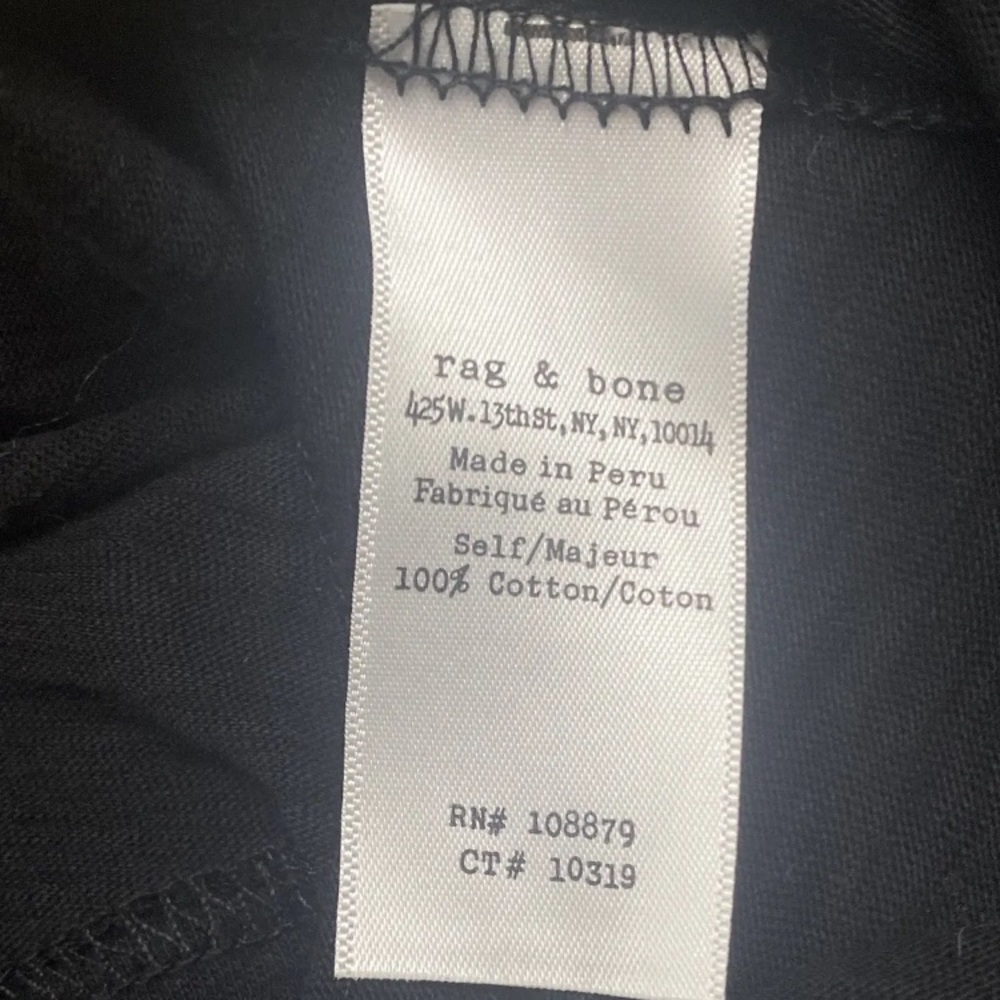 Rag & Bone Womens Black Cotton Burnout Crewneck Long Sleeves T-Shirt Top Size M - Picture 6 of 7